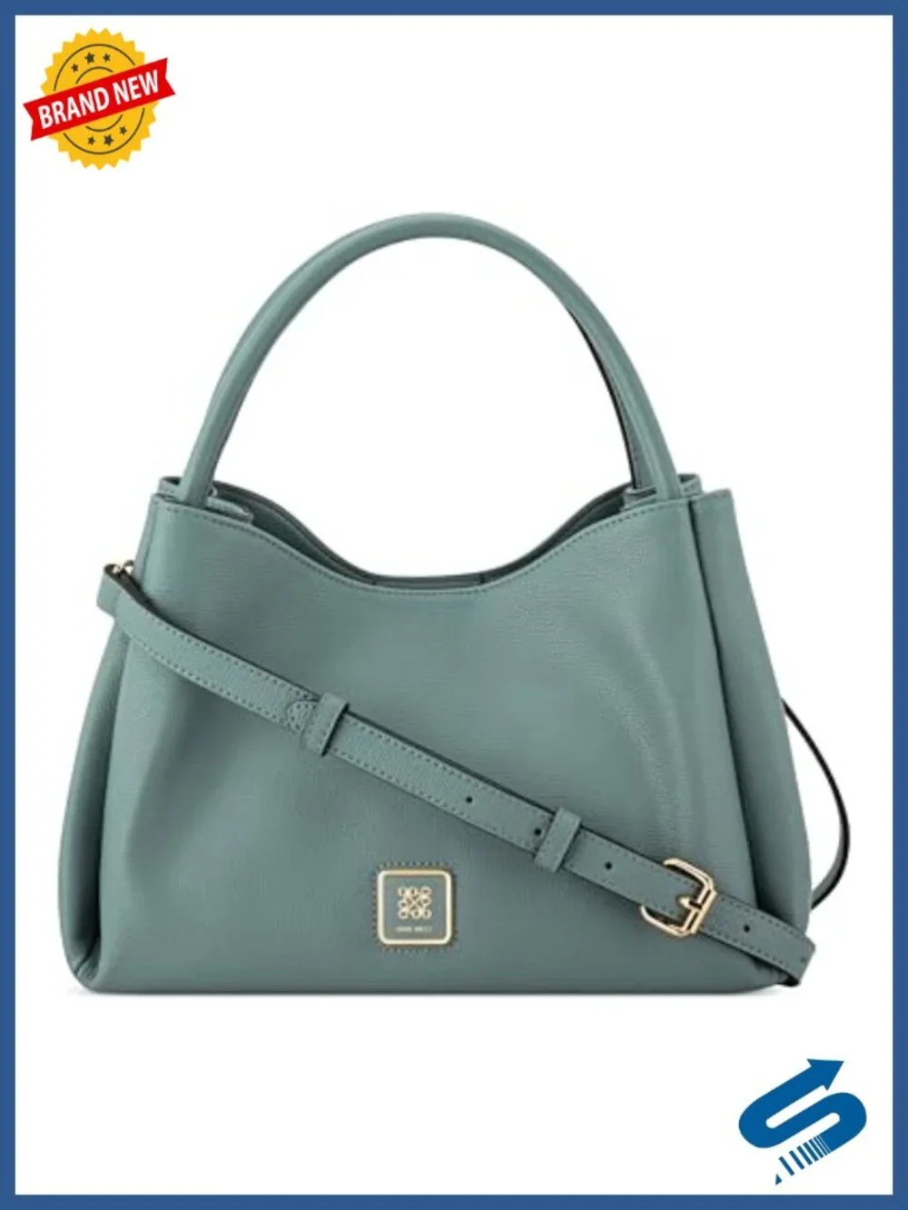 Faux Leather Triple Compartment Satchel with Adjustable Strap